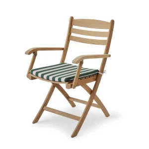Hit Sezóny Podsedák Selandia Armchair, light apricot / dark green stripe