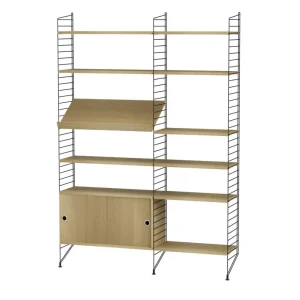 Bezpečná Platba Policová sestava String Living Room H, oak/black