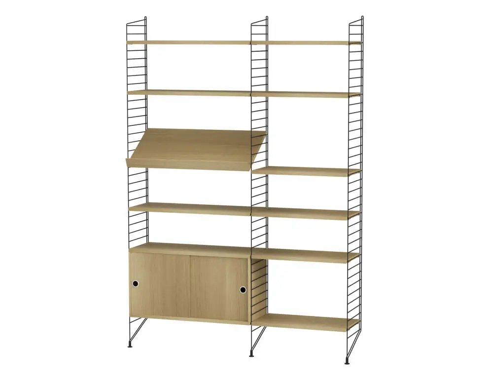 Bezpečná Platba Policová sestava String Living Room H, oak/black
