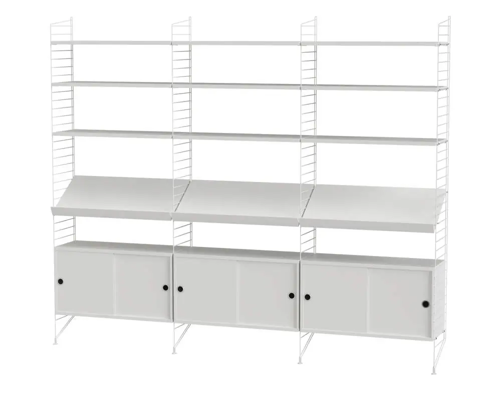 Policová sestava String Living Room G, white Víkendová Akce