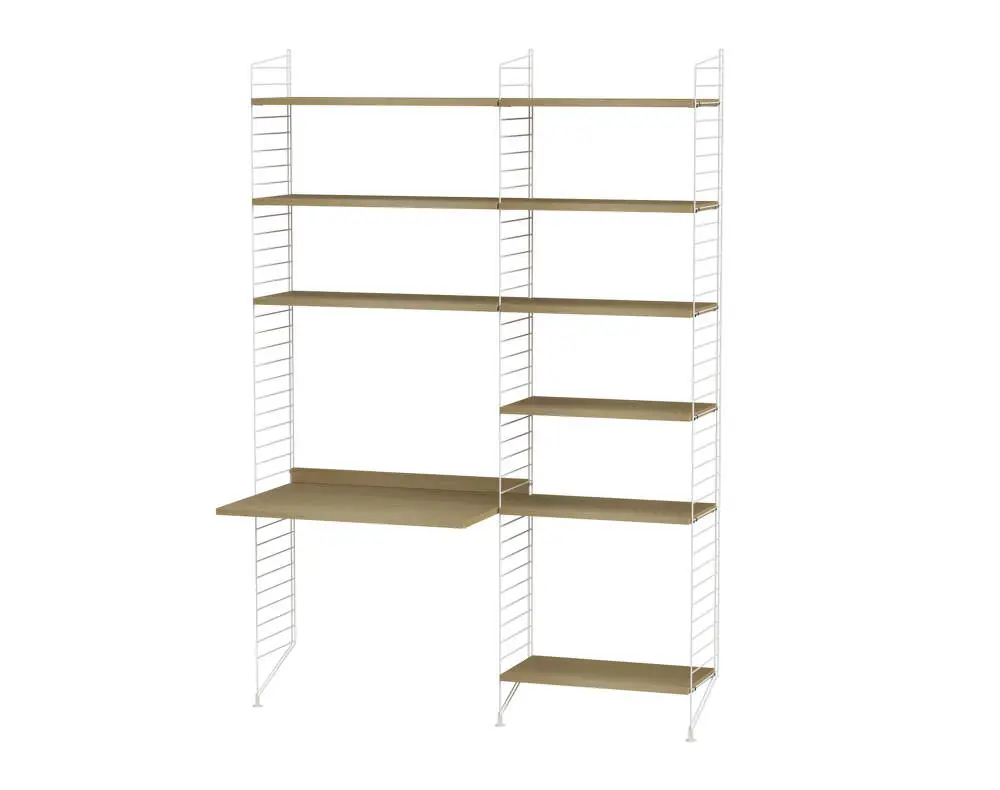 Výprodej Policová sestava String Workspace B, oak/white