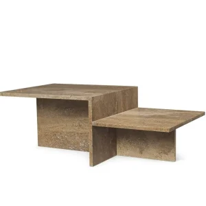 Konferenční stolek Distinct, dark brown travertine Aktuální