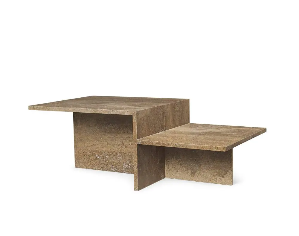 Konferenční stolek Distinct, dark brown travertine Aktuální