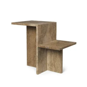 Odkládací stolek Distinct, dark brown travertine Výprodej