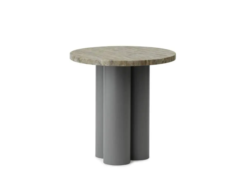 Zlevněný Stolek Dit, grey travertine silver