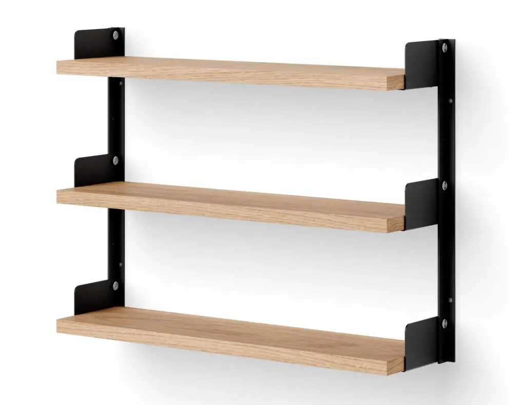 Police Tea Shelf, oak/black Časově Omezené