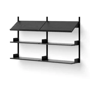 Levný Policová sestava Office Shelf, black ash/black