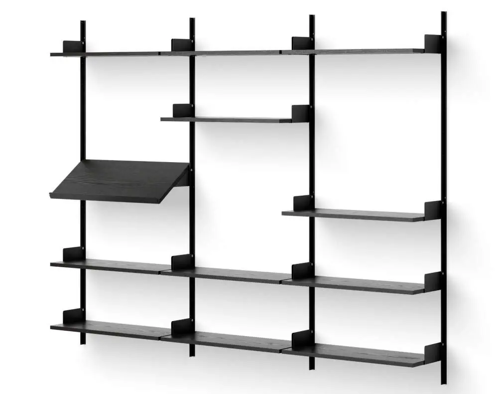 Policová sestava Display Shelf, black ash/black Rychlé Dodání