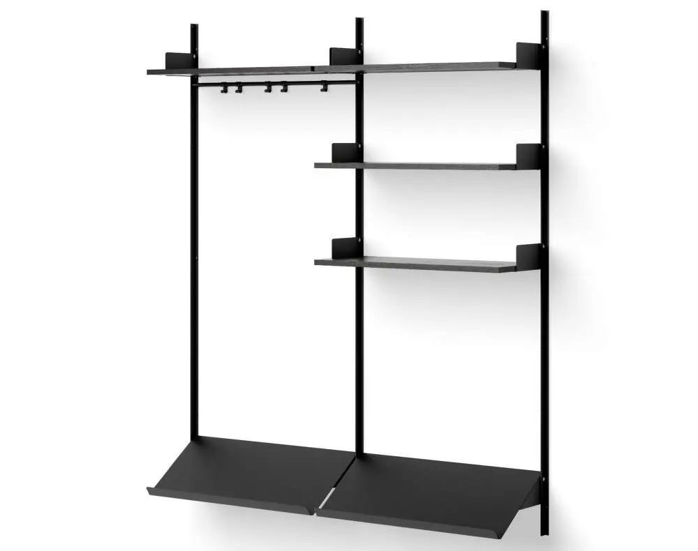 Akční Nabídka Policová sestava Wardrobe Shelf 3, black ash/black