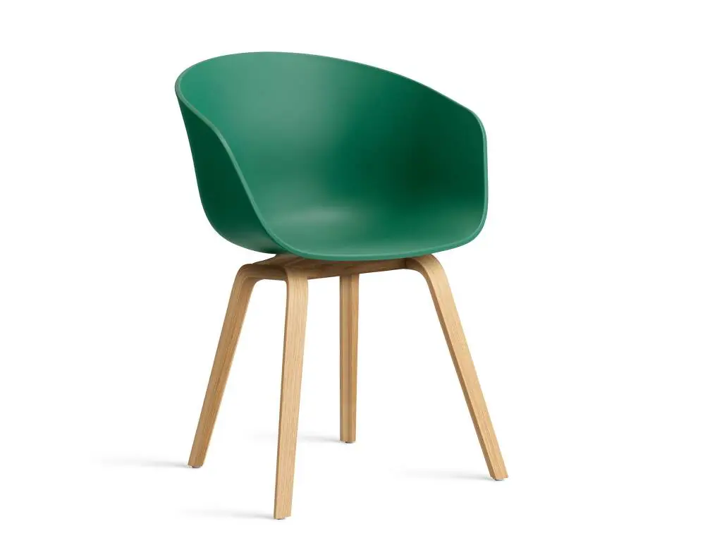 Židle AAC 22 Lacquered Oak Veneer, teal green Expresní Doručení