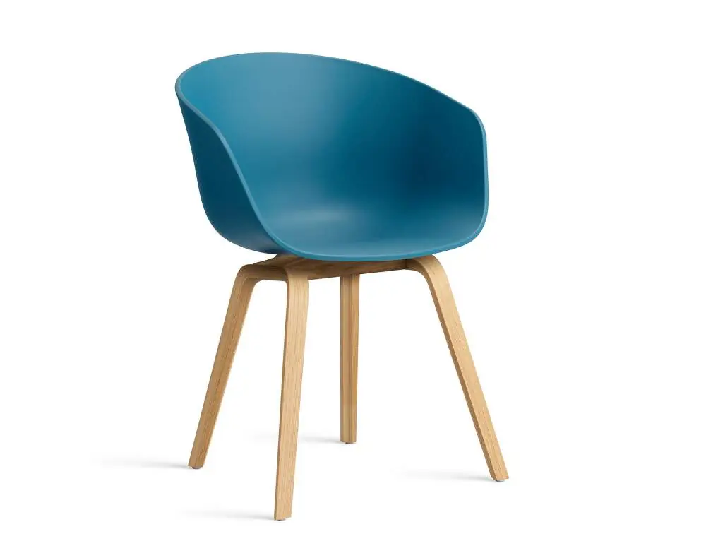 Super Cena Židle AAC 22 Lacquered Oak Veneer, azure blue