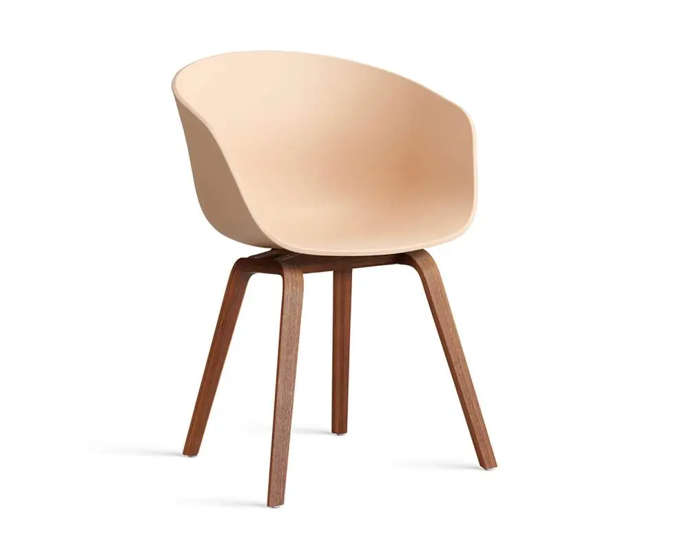 Víkendová Akce Židle AAC 22 Lacquered Walnut Veneer, pale peach