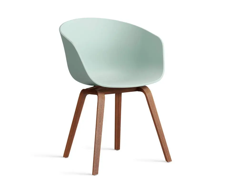Koupit Online Židle AAC 22 Lacquered Walnut Veneer, dusty mint