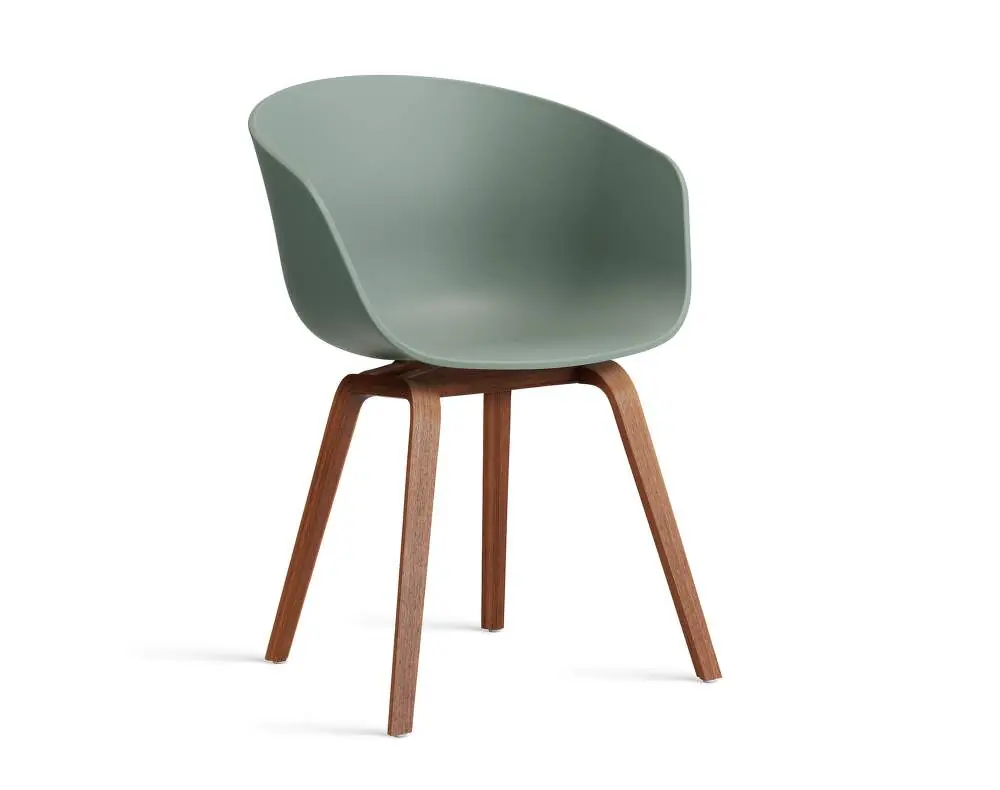 Super Cena Židle AAC 22 Lacquered Walnut Veneer, fall green