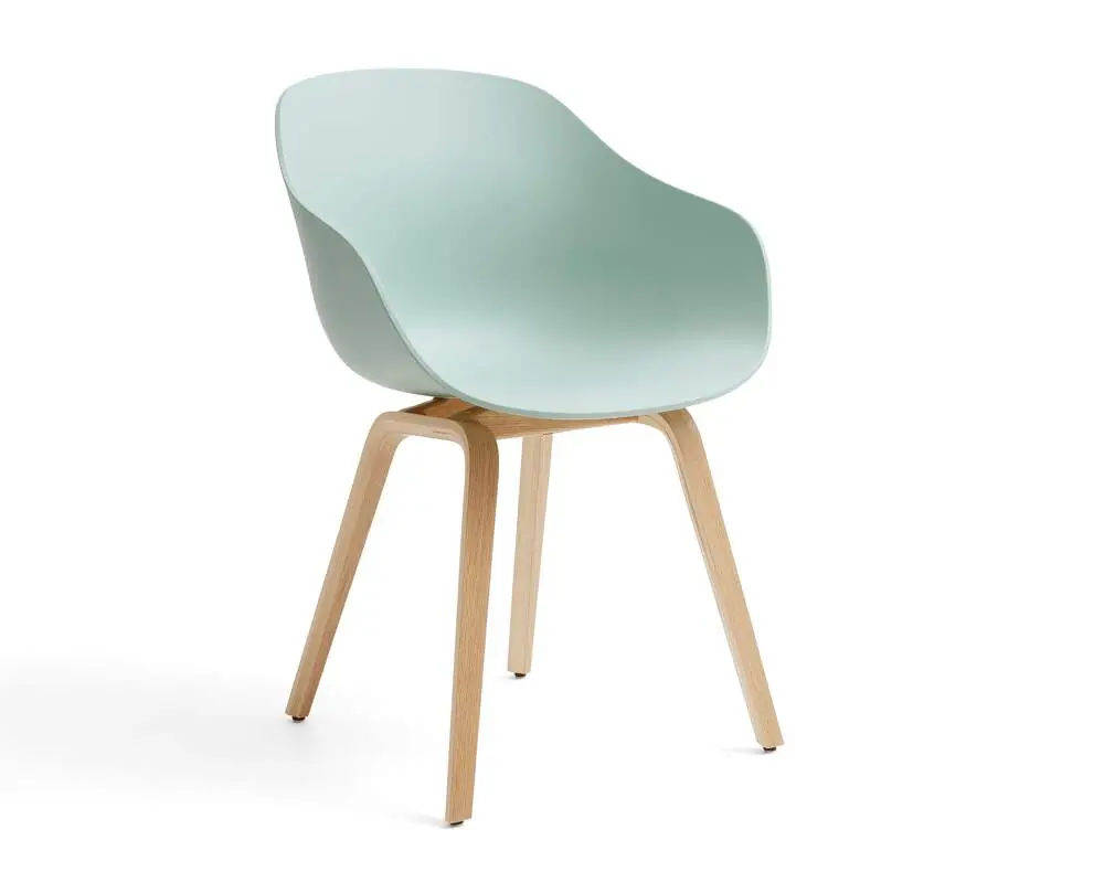 Přímo Od Výrobce Židle AAC 222 Lacquered Oak Veneer, dusty mint