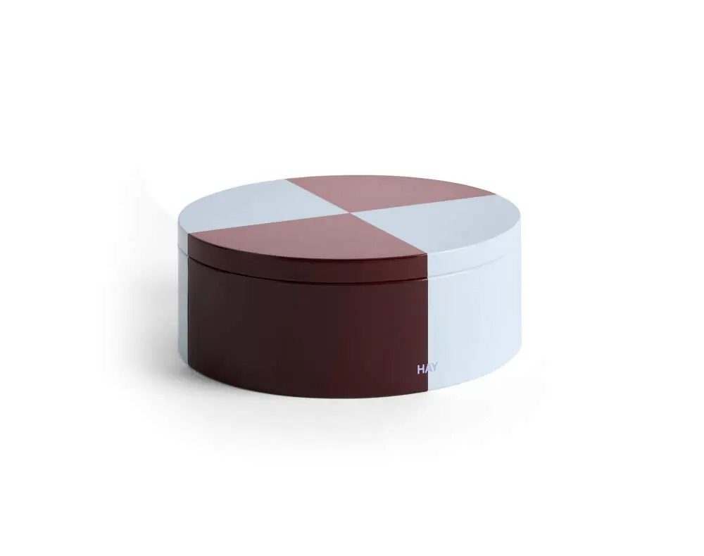 Plechová dóza Tin Container Round, burgundy and ice blue Levný