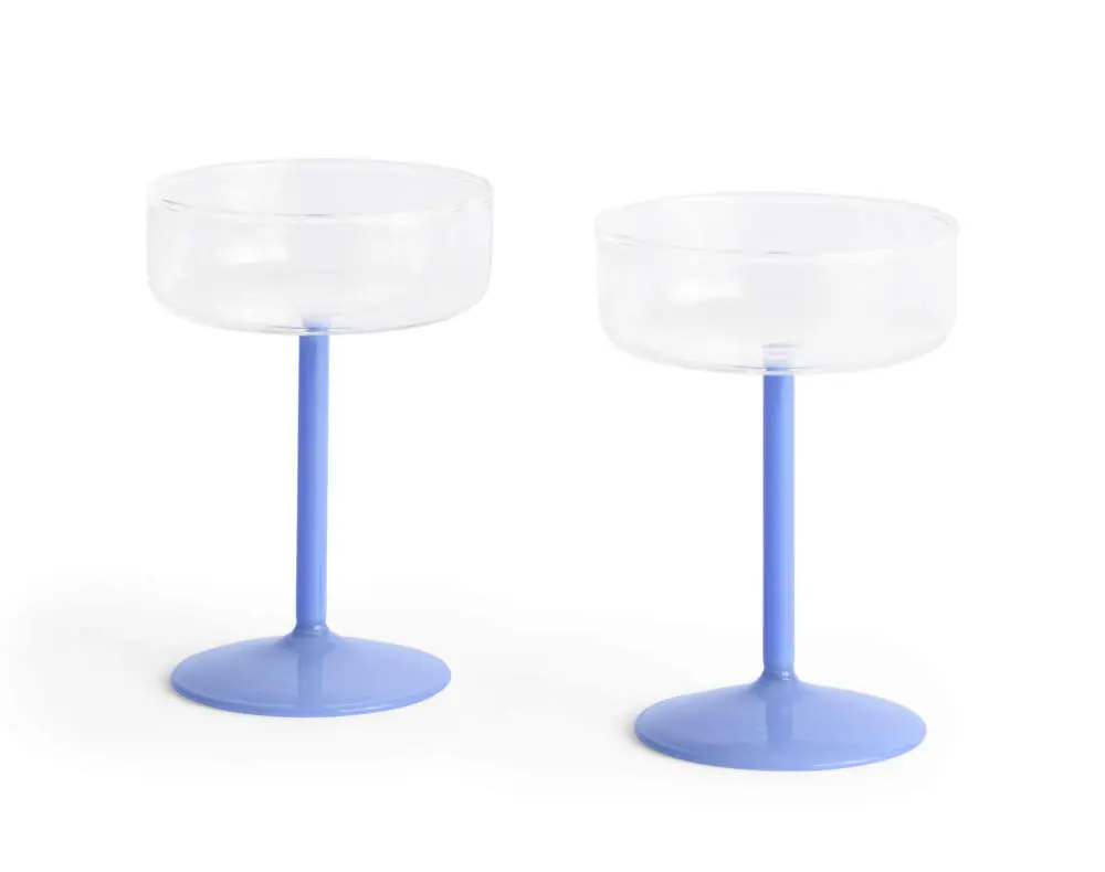 Akční Cena Sklenice na šampaňské Tint 2 ks, clear and jade light blue