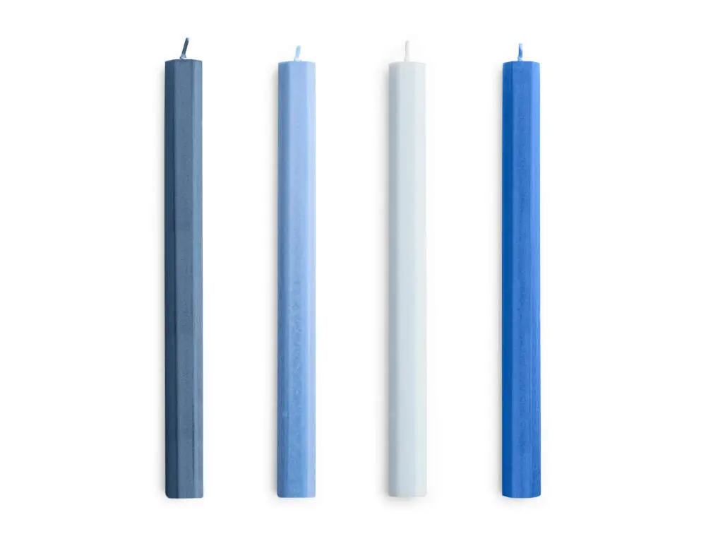 Svíčky Hexagon Candle set 4ks, blues Rychlé Dodání