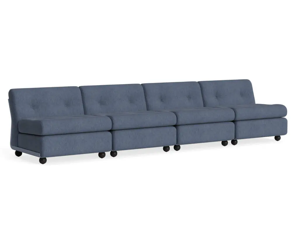 Originální Čtyřmístná pohovka Amanta, Turf blue grey
