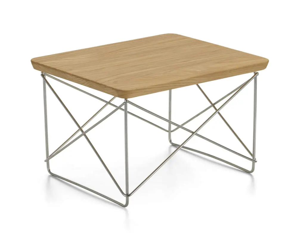 Novinka Occasional Table LTR, chestnut natural / stainless steel