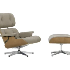 Vrácení Zdarma Eames Lounge Chair & Ottoman Cherry, Leather Natural F78 dark sand