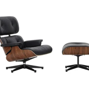 Poslední Šance Eames Lounge Chair & Ottoman Santos Palisander, Leather Premium F66 nero
