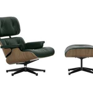 Levný Eames Lounge Chair & Ottoman Walnut Natural, Leather Premium F59 jade
