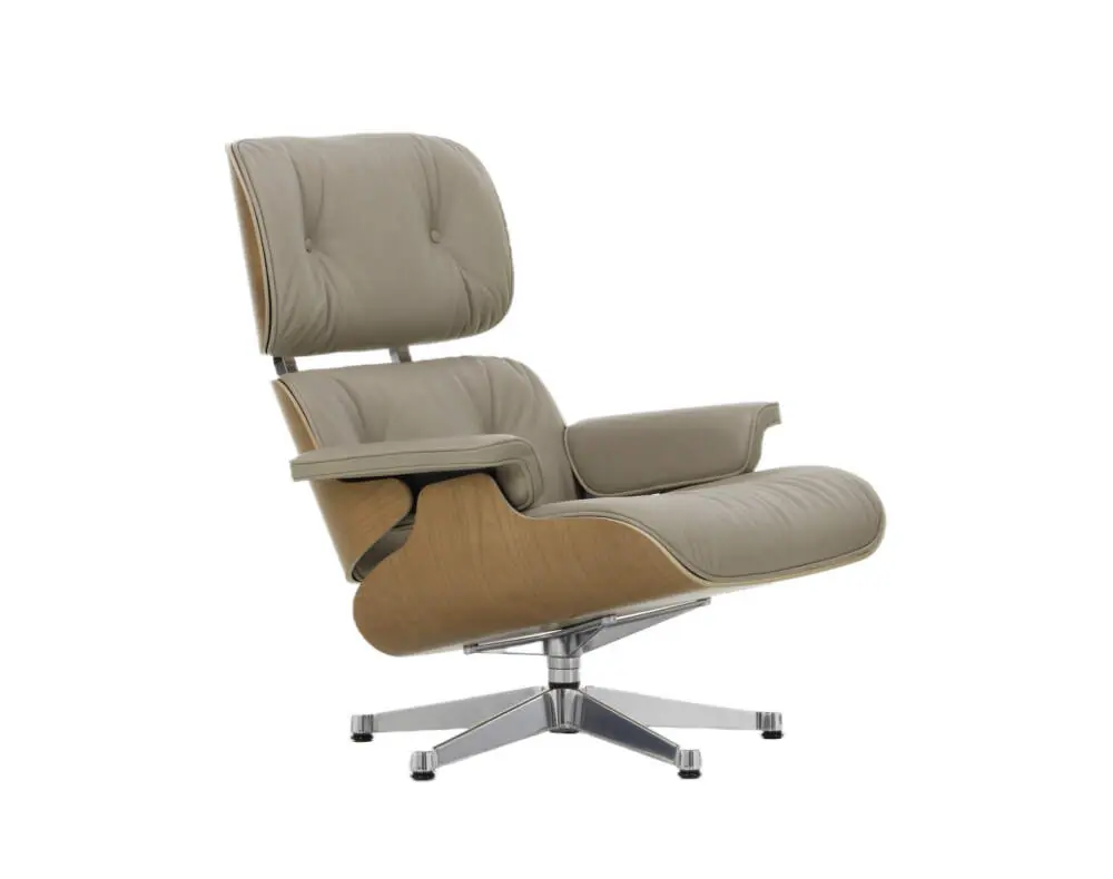 Zlevněný Křeslo Eames Lounge Chair Cherry, Leather Natural F78 dark sand