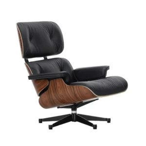 Aktuální Křeslo Eames Lounge Chair Santos Palisander, Leather Premium F66 nero