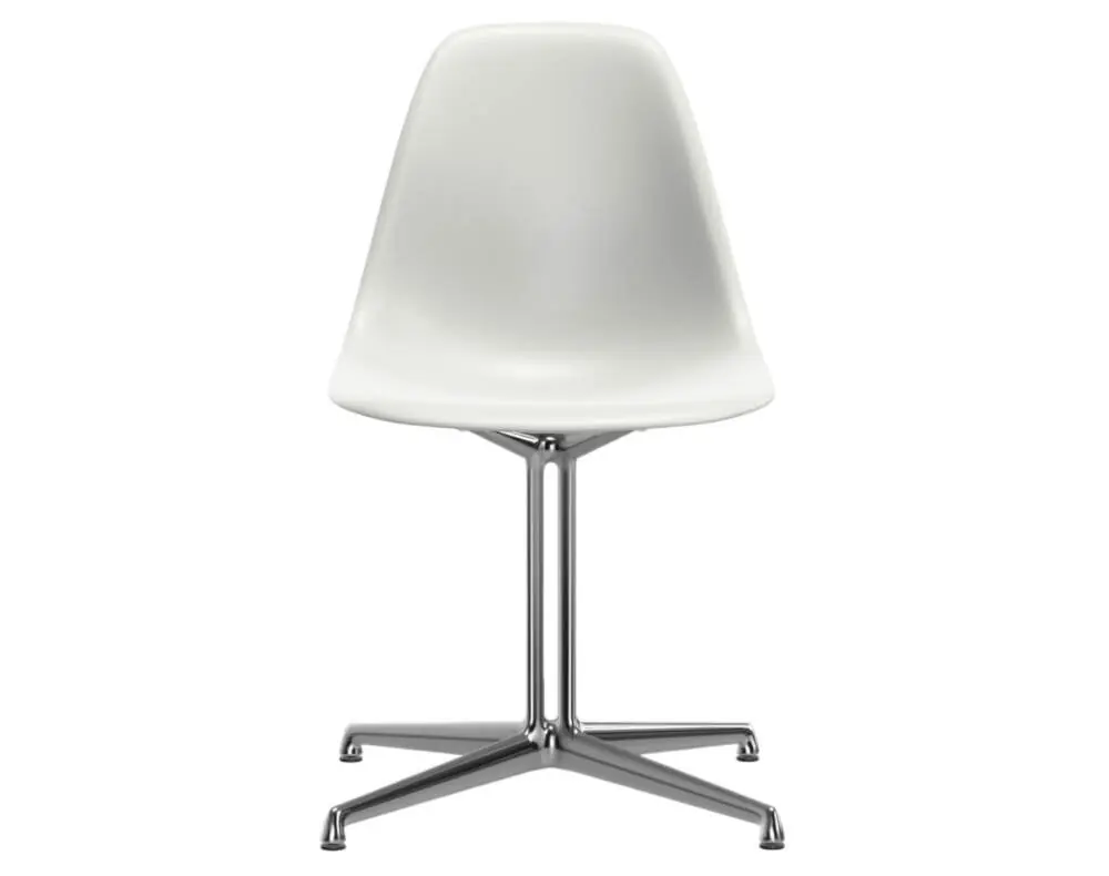 Židle Eames DSL, cotton white/polished aluminum Autentický