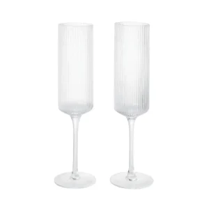 Sklenice na šampaňské Ripple Flutes set 2 ks, clear Finální Výprodej