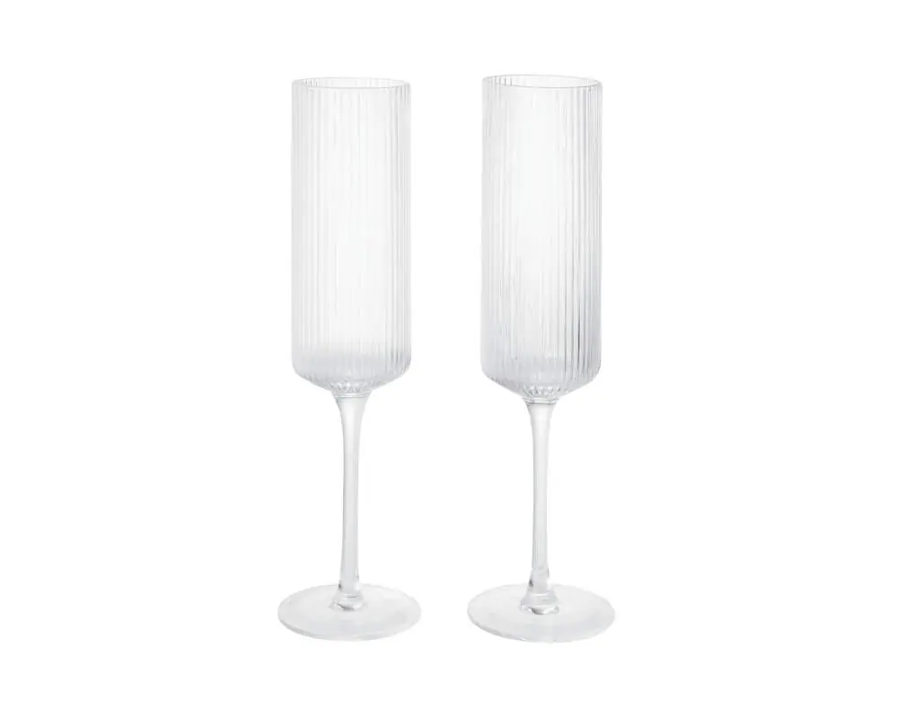 Sklenice na šampaňské Ripple Flutes set 2 ks, clear Finální Výprodej