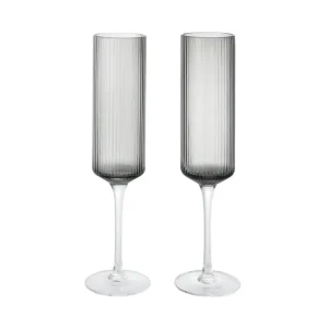Top Prodej Sklenice na šampaňské Ripple Flutes set 2 ks, smoked grey