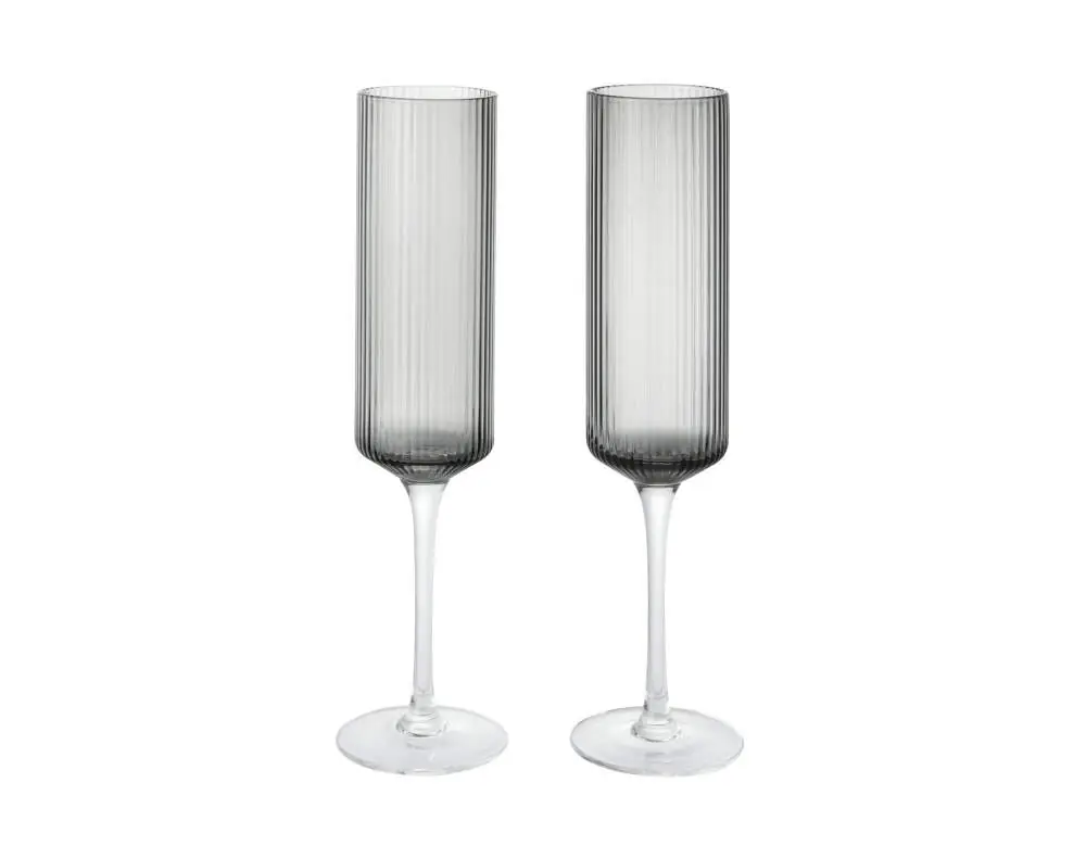 Top Prodej Sklenice na šampaňské Ripple Flutes set 2 ks, smoked grey