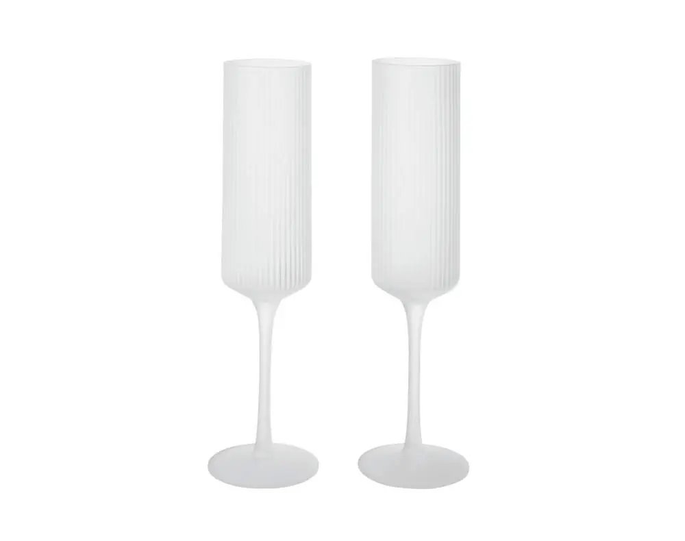 Sklenice na šampaňské Ripple Flutes set 2 ks, frosted Autentický