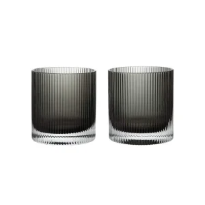Sklenice na vodu Ripple Tumbler set 2 ks, smoked grey Bezpečná Platba
