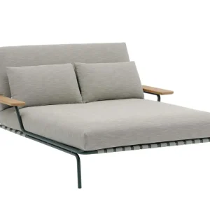 Lehátko Settle Lounge Bed, Ribbed Weave 2/dark green Nízká Cena