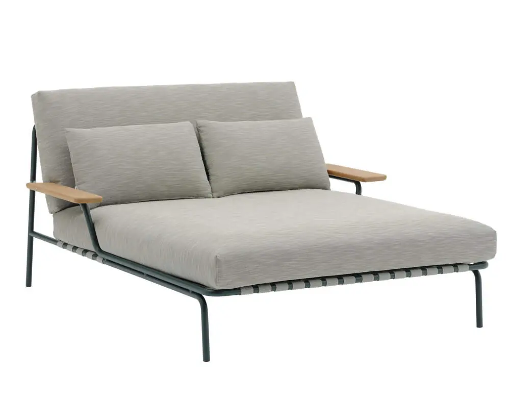 Lehátko Settle Lounge Bed, Ribbed Weave 2/dark green Nízká Cena