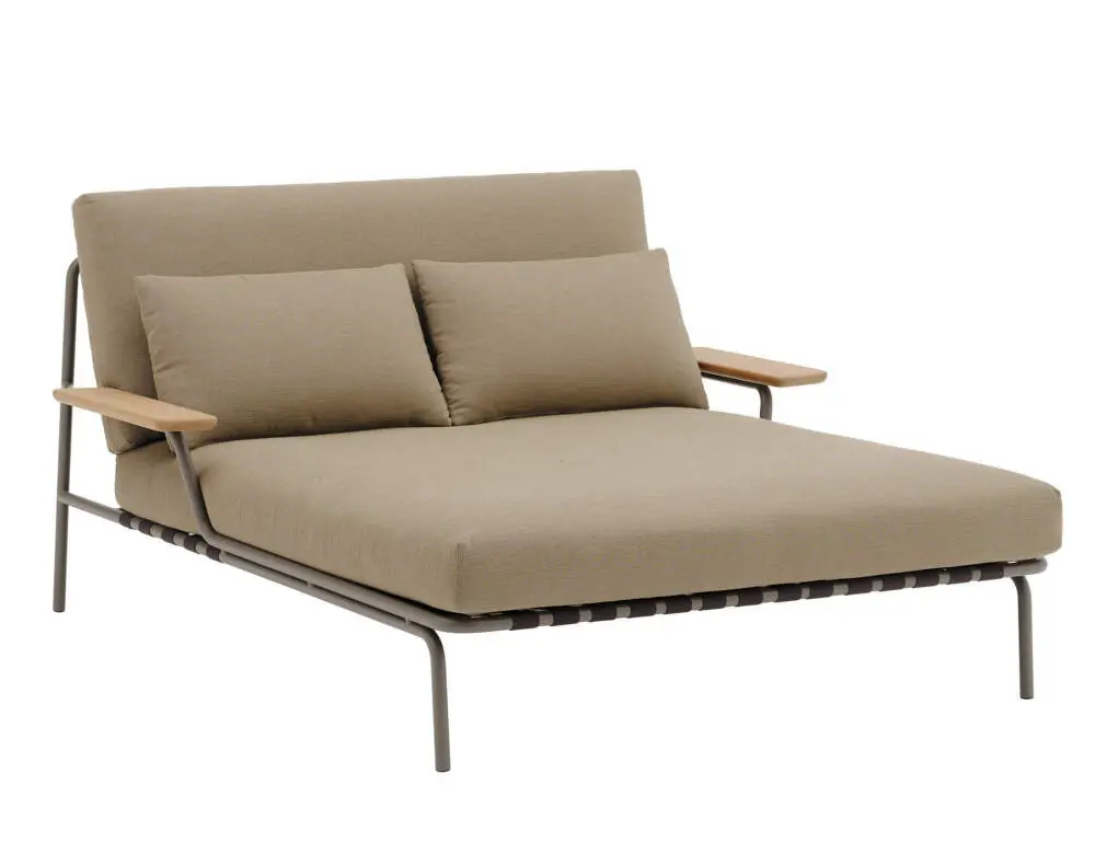 Bezpečná Platba Lehátko Settle Lounge Bed, Ribbed Weave 5/taupe