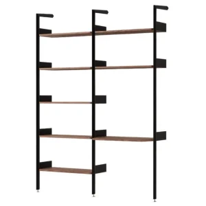 Policová sestava Rombe Konfigurace B, anthracite/lacquered walnut Levný