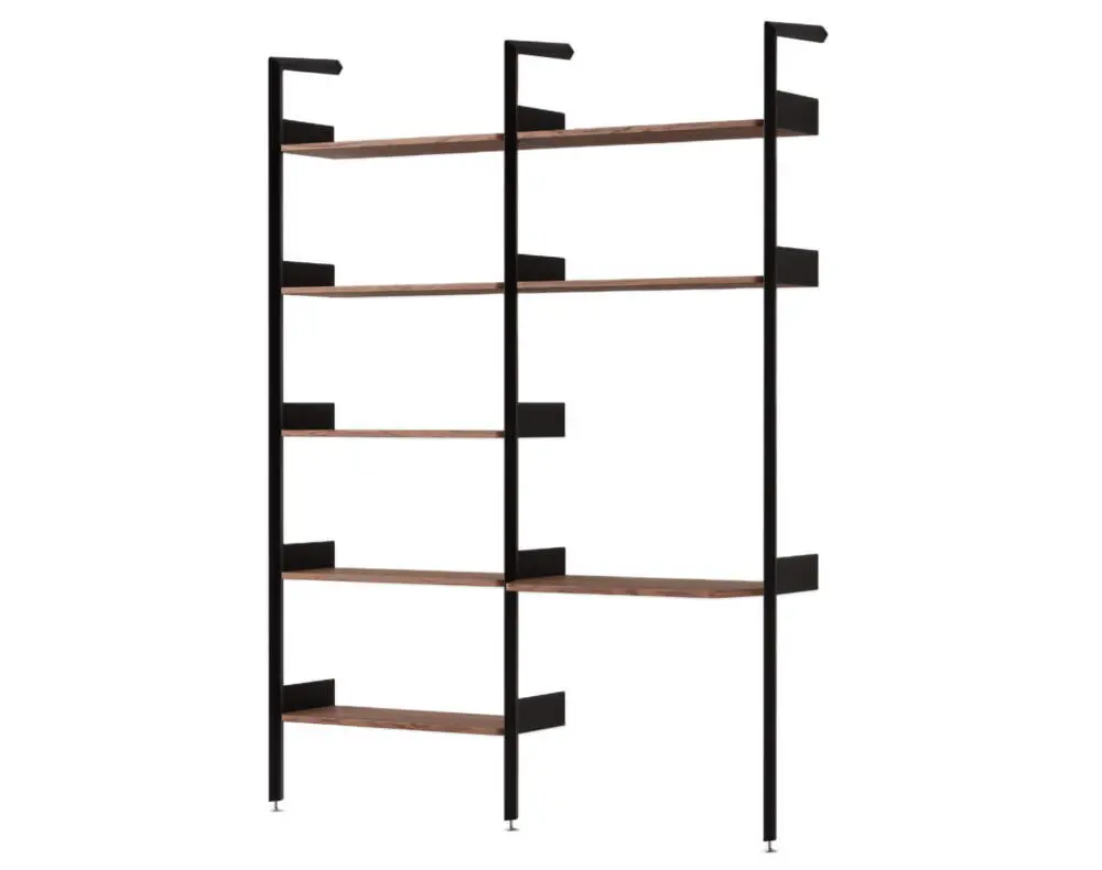 Policová sestava Rombe Konfigurace B, anthracite/lacquered walnut Levný