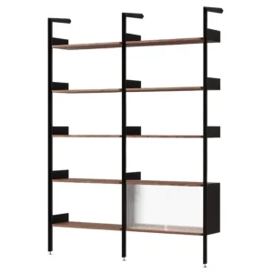 Policová sestava Rombe Konfigurace C, anthracite/lacquered walnut Akční Nabídka