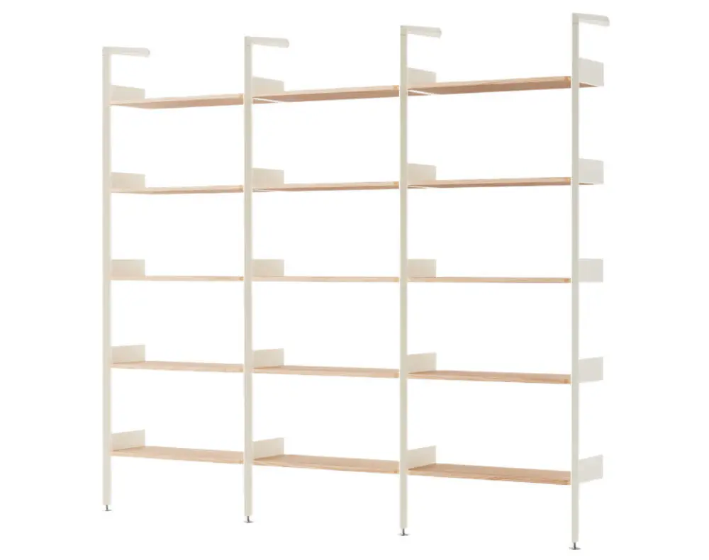 Policová sestava Rombe Konfigurace F, alabaster/lacquered oak Nejprodávanější