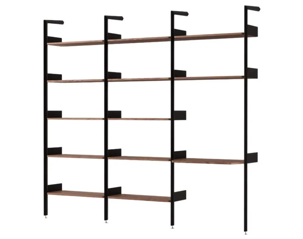 Policová sestava Rombe Konfigurace G, anthracite/lacquered walnut Cenový Hit