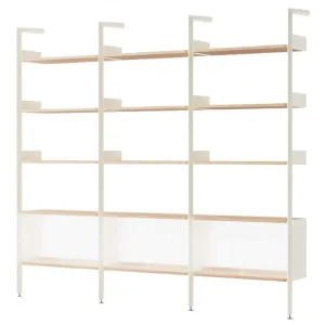 Super Cena Policová sestava Rombe Konfigurace K, alabaster/lacquered oak