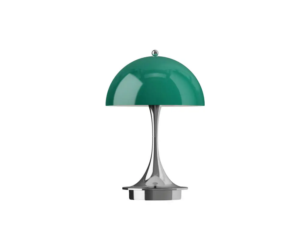 Víkendová Akce Přenosná lampa Panthella 160 V3, chrome original opal green