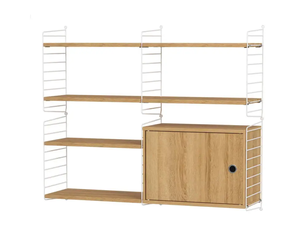 Policová sestava String Living Room R, oak/white Nejlepší Cena