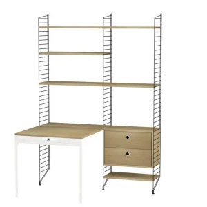 Aktuální Policová sestava String Workspace E, oak/black