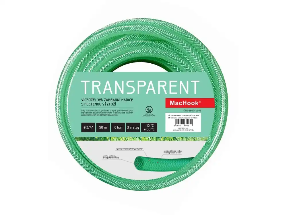 Zahradní hadice TRANSPARENT 3/4 50 m zelená Originální