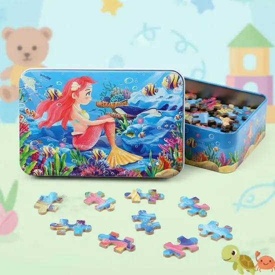 Hit Sezóny Dětské puzzle v plechové krabičce - mořská panna